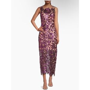 Milly Kinsley Floral Garden Sequin Maxi Dress NWT